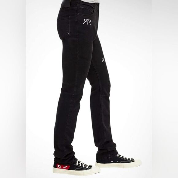 RTA Brand Graffiti slim black logo Jeans NWT size 28W x 32L Streetwear